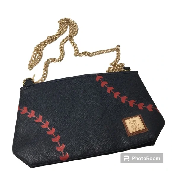 St. Louis Cardinals Baseball Navy Blue Red Gold Chain Crossbody Purse Bag NWOT - Picture 1 of 9